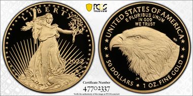 2022-W $50 Gold Eagle PR70DCAM