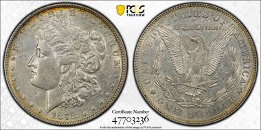 1878 7/8TF $1 Strong AU50
