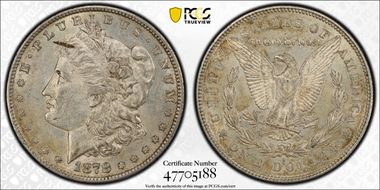 1878-S $1 VAM 59 Long Arrow Shaft AU55