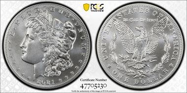 2021-D $1 Morgan Dollar 100th Anniversary First Strike MS69