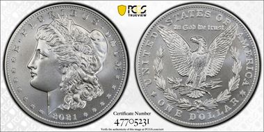 2021-S $1 Morgan Dollar 100th Anniversary MS70