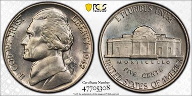 1942 5C Nickel MS66FS