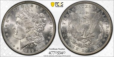 1886 $1 VAM 20 Doubled Date MS64