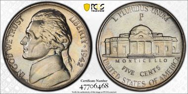 1942-P 5C Silver PR66