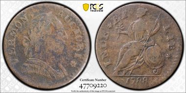 1788 VT 1/2P Bust Right, RR-27 N1BN