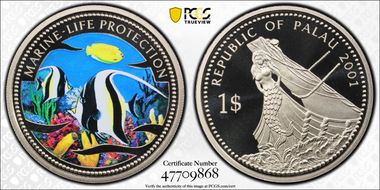 2001 $1 KM-62 Moorish Idol Fish PR70DCAM