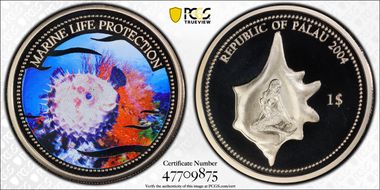 2004 $1 KM-123 Puffer Fish PR69DCAM