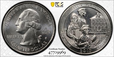 2017-P 25C Ellis Island NP MS68