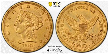 1861 $2.50 New Reverse MS61