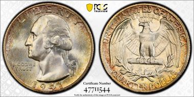 1941-S 25C Large S, FS-501 MS67