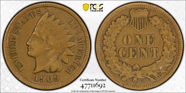 1909-S 1C Indian F15BN