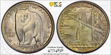 1936-S 50C Bay Bridge MS66