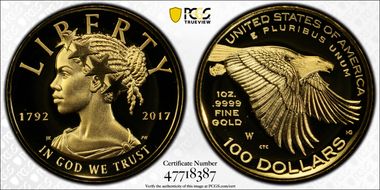 2017-W $100 American Liberty High Relief PR70DCAM