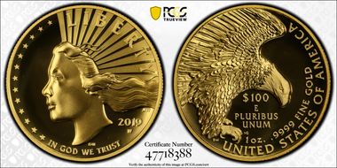 2019-W $100 High Relief Enhanced .9999 Fine SP70