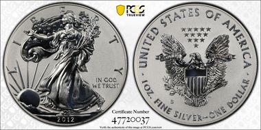 2012-S $1 Silver Eagle Rev PR  75th Anniversary SF Mint Set PR70