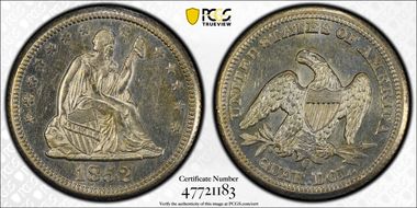 1852-O 25C AU58