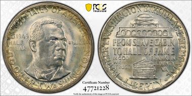 1949 50C Booker T. Washington MS67