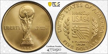1994-W $5 World Cup MS69