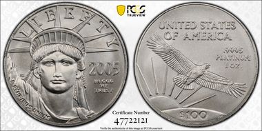 2005 $100 Statue of Liberty MS70