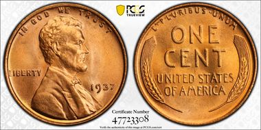 1937 1C MS66RD
