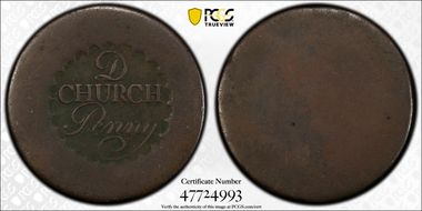(1790) Church 1P Albany, New York 'D' Above VF35BN