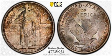 1916 25C Standing Liberty MS67