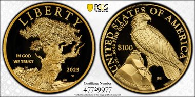 2023-W $100 American Liberty High Relief .9999 Fine First Strike PR70DCAM