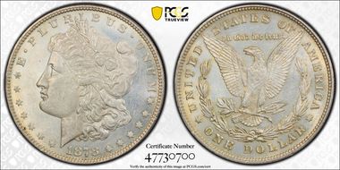 1878 8TF $1 VAM 1, Spear Point MS62