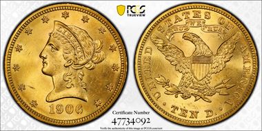 1906 $10 MS64