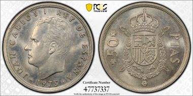 1975 50 Pta (1976) MS63