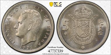 1975 (76) 5 Pta MS65