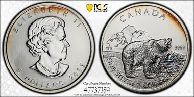 2011 $5 Grizzly Bear MS64