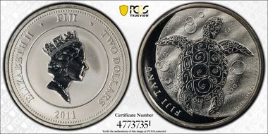 2011 $2 Hawksbill Turtle MS65