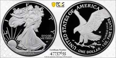2023-W $1 Silver Eagle PR70DCAM