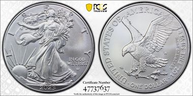 2023-W $1 Burnished Silver Eagle SP70