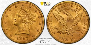 1897 $10 MS64