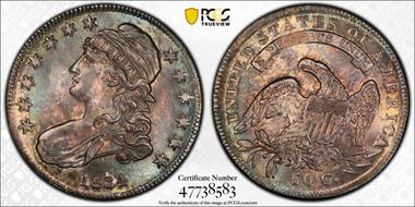 1834 50C Small Date, Small Letters MS65+