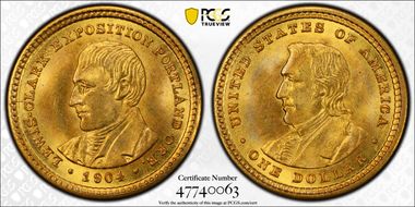 1904 G$1 Lewis and Clark MS66