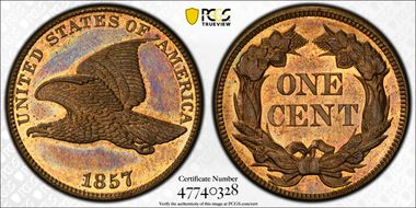 1857 1C Flying Eagle PR65