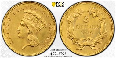 1862 $3 MS63
