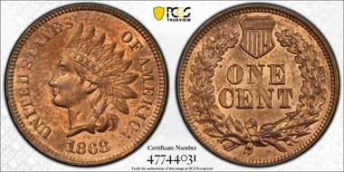 1868 1C MS64RB