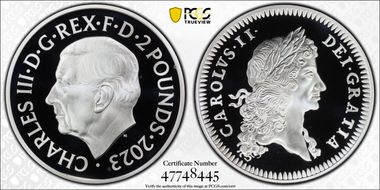 2023 £2 King Charles II British Monarchs PR69DCAM