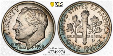 1958 10C PR67CAM