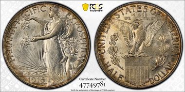 1915-S 50C Panama-Pacific AU58