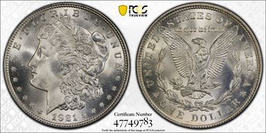 1921 $1 Morgan MS66