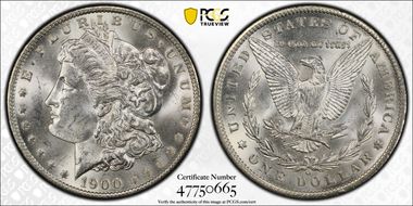 1900-O $1 VAM 15, Doubled Stars MS65