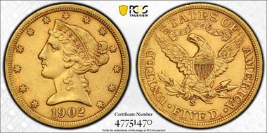 1902-S $5 AU55