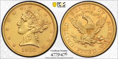 1905-S $5 AU55