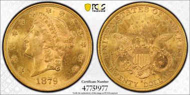1879-S $20 MS61
