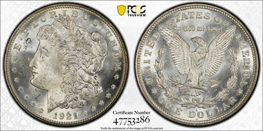 1921-D $1 MS65